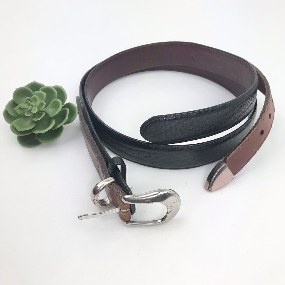Brighton Elk Grain Cowhide Black Leather Belt